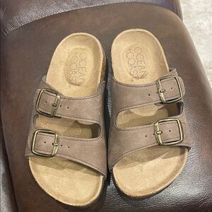 Ocean + Coast Kids Brown Slide Sandals